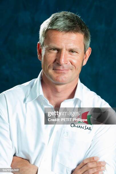 The Krys Ocean Race. Paris, France, 10 mai 2012 --- Portrait en studio de Sidney GAVIGNET, 43 ans, skipper du MOD 70 'Musadam-Oman Sail' pour la Krys...