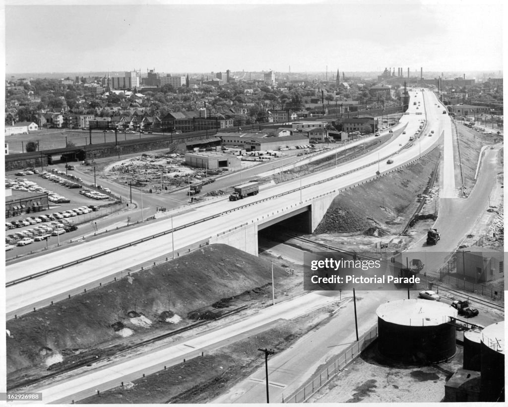 Connecticut Turnpike In Bridgeport, Connecticut