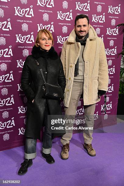 Actress Antonia San Juan and Luis Miguel Segui attend "Cirque Du Soleil" Kooza 2013 premiere on March 1, 2013 in Madrid, Spain.