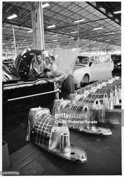 Assembly Line at the Sao Bernardo do Campo Plant of the Willys Overland Company in Sao Paulo, Brazil, 1970.