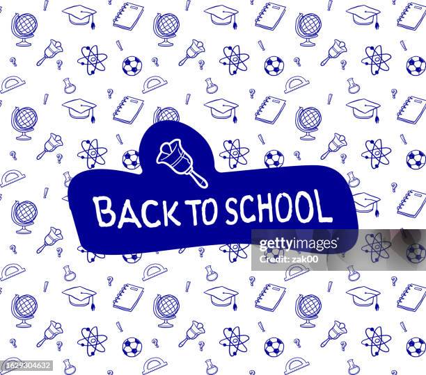 stockillustraties, clipart, cartoons en iconen met back to school doodles background - mijter