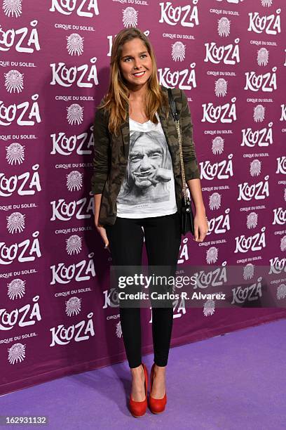 Spanish actress Natalia Sanchez attends "Cirque Du Soleil" Kooza 2013 premiere on March 1, 2013 in Madrid, Spain.