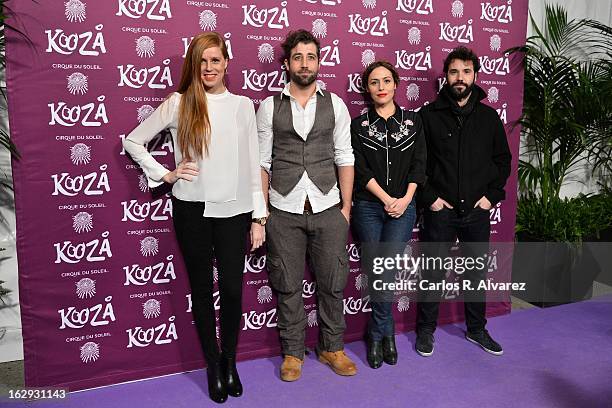 Spanish actresses Maria Castro and Irene Montala attends "Cirque Du Soleil" Kooza 2013 premiere on March 1, 2013 in Madrid, Spain.