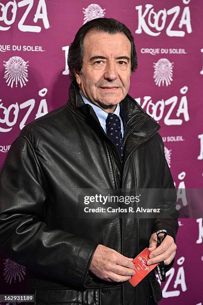 Enrique Cornejo attends "Cirque Du Soleil" Kooza 2013 premiere on March 1, 2013 in Madrid, Spain.