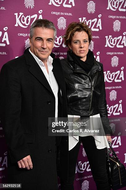 David Cantero attends "Cirque Du Soleil" Kooza 2013 premiere on March 1, 2013 in Madrid, Spain.