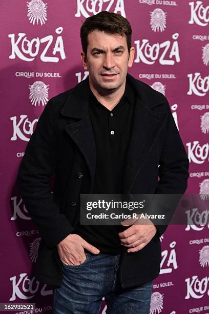 Arturo Valls attends "Cirque Du Soleil" Kooza 2013 premiere on March 1, 2013 in Madrid, Spain.