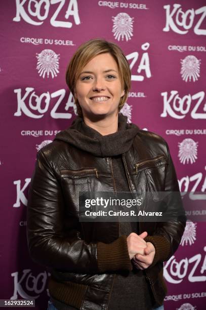 Maria Casado attends "Cirque Du Soleil" Kooza 2013 premiere on March 1, 2013 in Madrid, Spain.