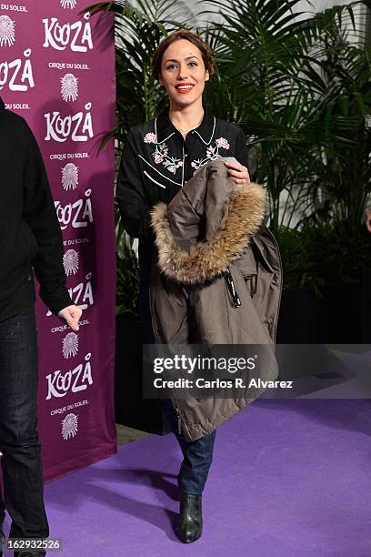 Spanish actress Irene Montala attends "Cirque Du Soleil" Kooza 2013 premiere on March 1, 2013 in Madrid, Spain.