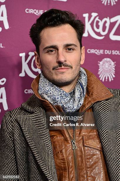 Spanish actor Asier Etxeandia attends "Cirque Du Soleil" Kooza 2013 premiere on March 1, 2013 in Madrid, Spain.