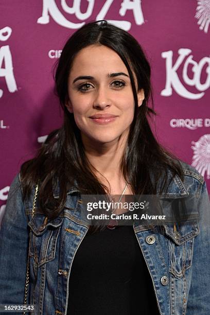 Spanish actress Macarena Garcia attends "Cirque Du Soleil" Kooza 2013 premiere on March 1, 2013 in Madrid, Spain.