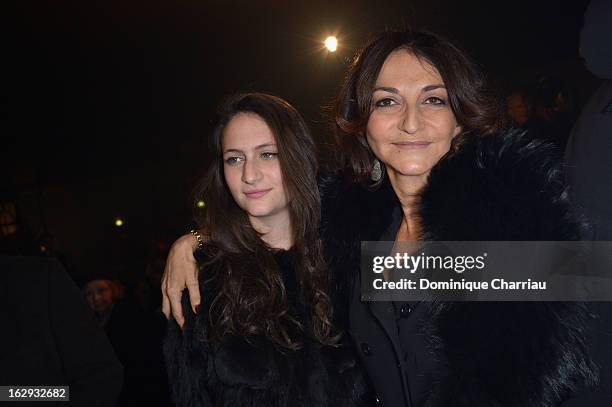 Nathalie Rykiel and her daughter Salome attend the Sonia Rykiel Fall/Winter 2013 Ready-to-Wear show as part of Paris Fashion Week at Halle Freyssinet...