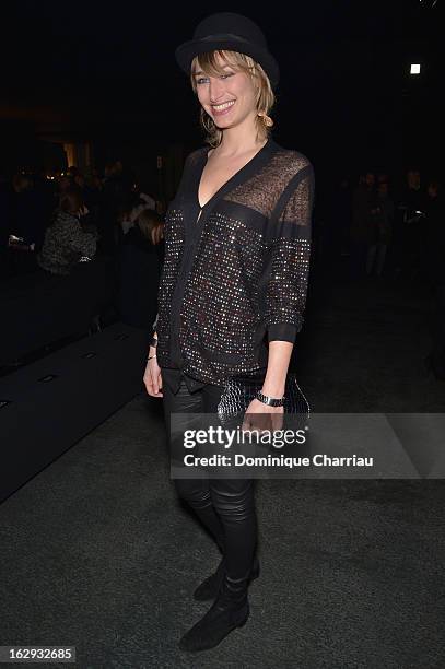 Pauline Lefevre attends the Sonia Rykiel Fall/Winter 2013 Ready-to-Wear show as part of Paris Fashion Week at Halle Freyssinet on March 1, 2013 in...