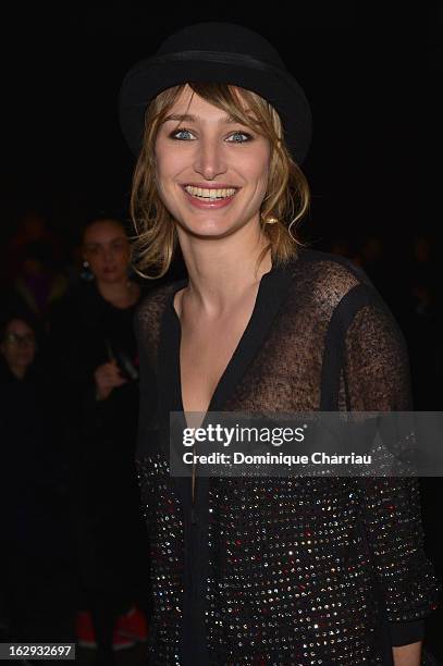 Pauline Lefevre attends the Sonia Rykiel Fall/Winter 2013 Ready-to-Wear show as part of Paris Fashion Week at Halle Freyssinet on March 1, 2013 in...