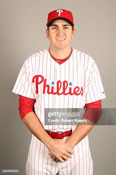 John Lannan of the Philadelphia Phillies poses during Photo Day on Monday, February 18, 2013 at Bright House Field in Clearwater, Florida.