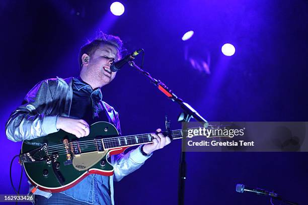 Alex Trimble of Two Door Cinema Club performs at the Heineken Music Hall on March 1, 2013 in Amsterdam, Netherlands.