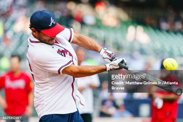 Marcus Giles during the Atlanta Braves Alumni Home Run Derby before the game against the San Francisco Giants at Truist Park on August 19, 2023 in...