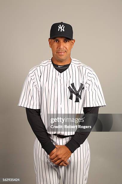 Juan Rivera of the New York Yankees poses during Photo Day on February 20, 2013 at George M. Steinbrenner Field in Tampa, Florida.