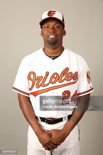 Wilson Betemit of the Baltimore Orioles poses during Photo Day on February 22, 2013 at Ed Smith Stadium in Sarasota, Florida.