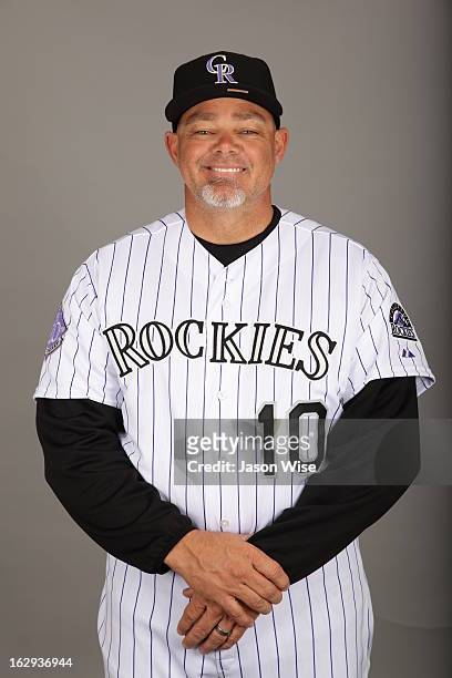 Dante Bichette of the Colorado Rockies poses during Photo Day on Thursday, February 21, 2013 at Salt River Fields at Talking Stick in Scottsdale,...