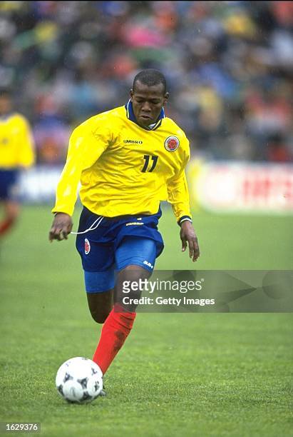 Faustina Asprilla of Colombia in action during the World Cup qualifier against Bolivia in La Paz, Bolivia. The match ended 2-2. \ Mandatory Credit:...