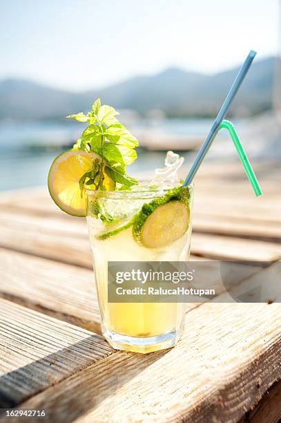 mojito coctail on the beach - mojito stock pictures, royalty-free photos & images