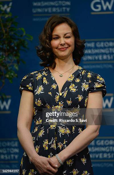 Ashley Judd winks at her mom Naomi Judd during the Progress And Perspectives: Women's Reproductive Health A Conversation With Ashley Judd at George...