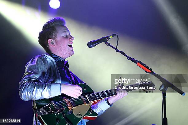 Alex Trimble of Two Door Cinema Club performs at the Heineken Music Hall on March 1, 2013 in Amsterdam, Netherlands.