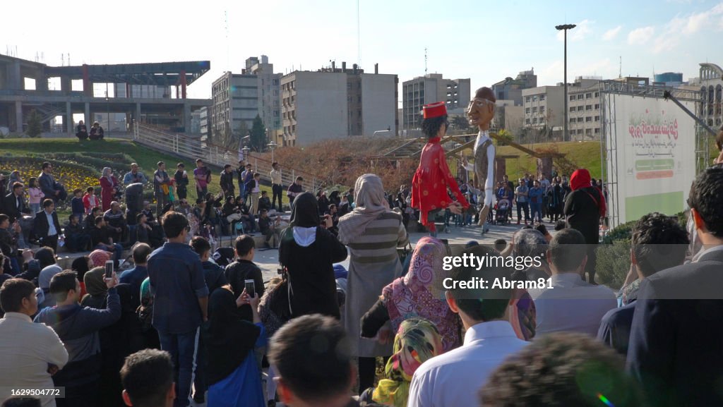 People in Tehran gathering together during the Nowruz