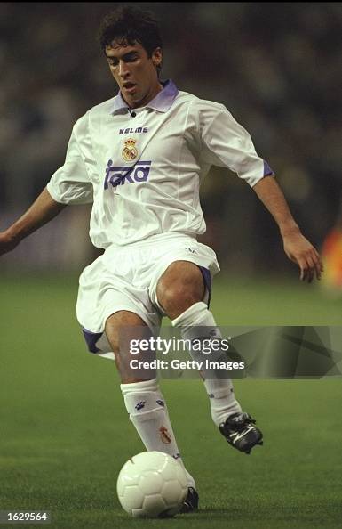 Set Raul Raul of Real Madrid in action during a UEFA Champions League match ...
