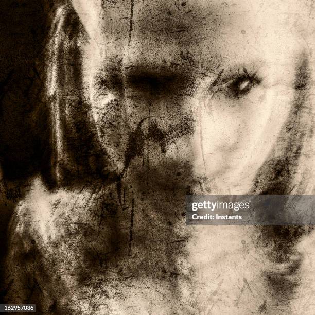 disfigured - mysterious blond woman stock pictures, royalty-free photos & images