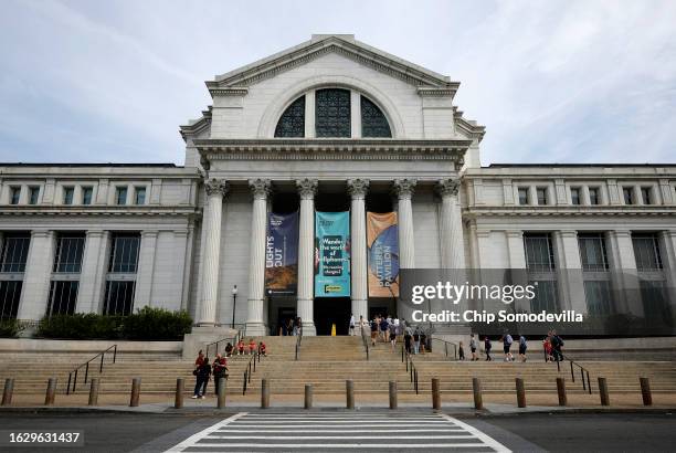 The Smithsonian National Museum of Natural History stands along Madison Drive Northwest on the National Mall on August 21, 2023 in Washington, DC. An...