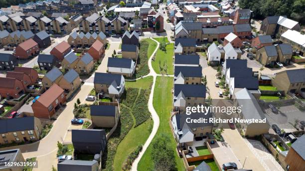 modern housing development - idyllic suburb stock pictures, royalty-free photos & images