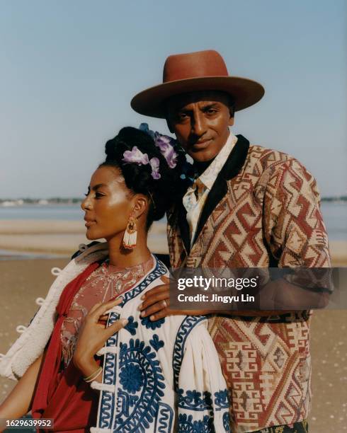 Chef Marcus Samuelsson and wife Maya Haile are photographed for Vogue Scandinavia Magazine on September 13, 2022 in Sag Harbor, New York. PUBLISHED...