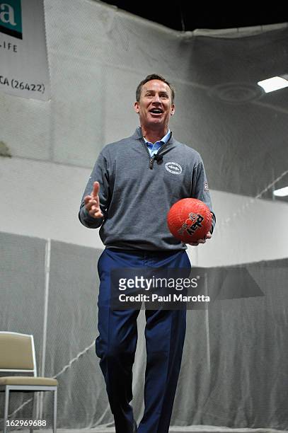 Michael Breed, host of Golf Channel's "Golf Fix" visits 2013 National Golf Expo at Seaport World Trade Center on March 2, 2013 in Boston,...