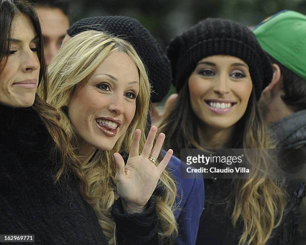 Silvia Slitti and Gloria Patrizi attend the Serie A match between AC Milan and S.S. Lazio at San Siro Stadium on March 2, 2013 in Milan, Italy.
