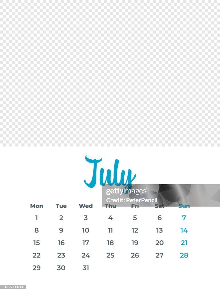 July 2024 Calendar With Place For Photo Or Illustration Calendar Vector July 2024 Calendar With Place For Photo Or Illustration Calendar Vector