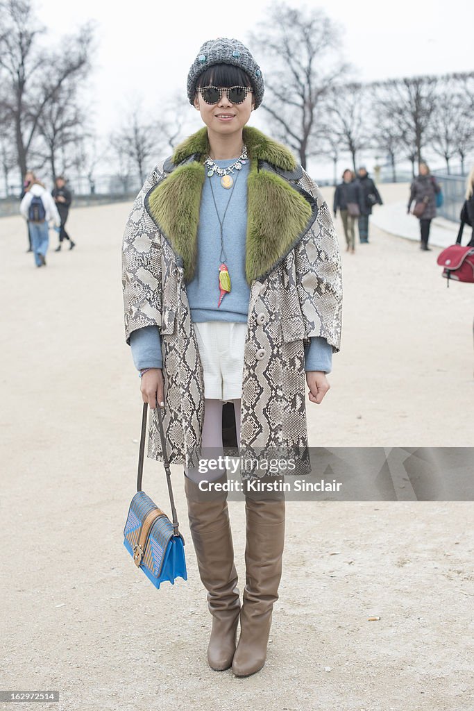 Street Style On March, 1 - Paris Fashion Week Womenswear A/W 2013