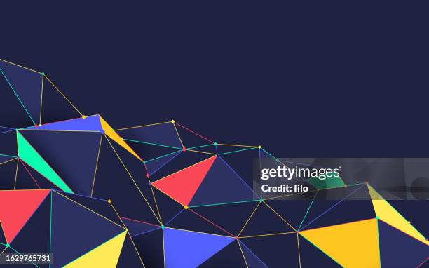 artificial intelligence technology terrain prism background - mountain range eps stock illustrations