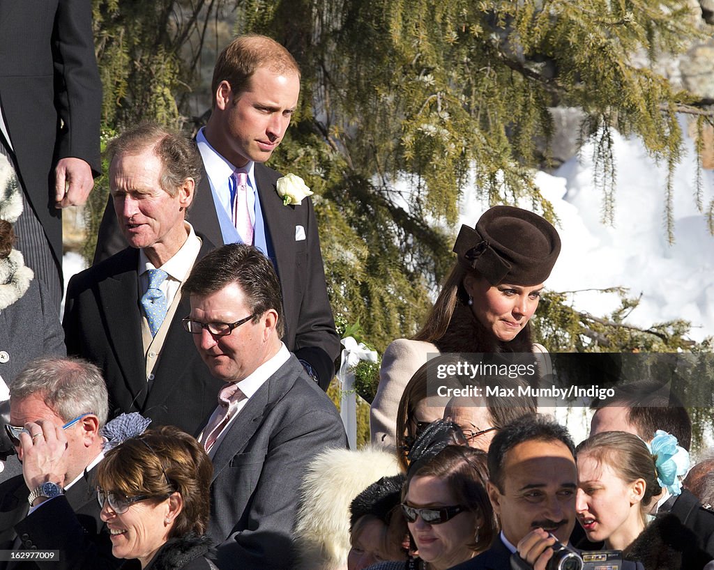 The Duke And Duchess Of Cambridge And Prince Harry Attend The Wedding Of Friends In Switzerland