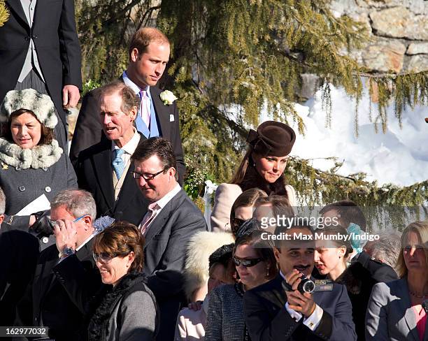Prince William, Duke of Cambridge and Catherine, Duchess of Cambridge attend the wedding of Laura Bechtolsheimer and Mark Tomlinson at the Protestant...