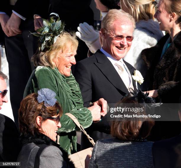 Claire Tomlinson attends the wedding of Laura Bechtolsheimer and Mark Tomlinson at the Protestant Church on March 2, 2013 in Arosa, Switzerland.