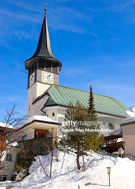 The Protestant Church in Arosa where Laura Bechtolsheimer and Mark Tomlinson married on March 2, 2013 in Arosa, Switzerland.