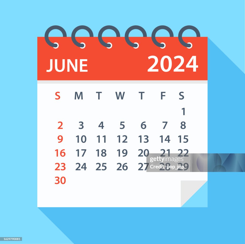Tuesday In June June 2024 Calendar Week Starts On Sunday High-Res Vector Graphic ...