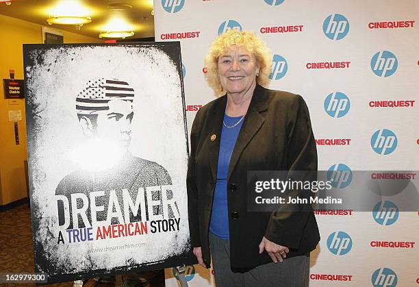 Congresswoman Zoe Lofgren poses for a photo before the premier of "Dreamer" during the Cinequest Film Festival at San Jose Repertory Theatre on March...
