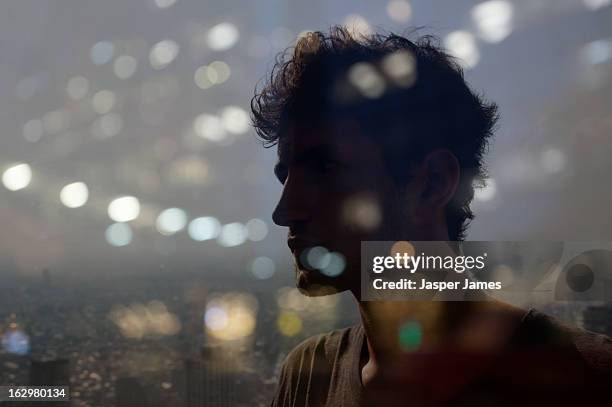 double exposure of man and cityscape - thinking fantasy stock pictures, royalty-free photos & images