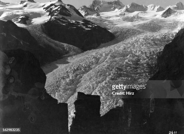 Franz Josef Glacier in New Zealand, circa 1930s.