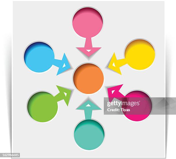 six flowchart diagram - org chart background stock illustrations