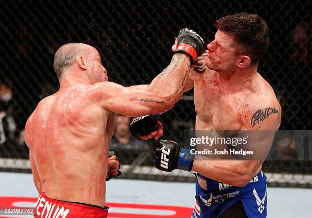 Wanderlei Silva defeats Brian Stann by knockout in their light heavyweight fight during the UFC on FUEL TV event at Saitama Super Arena on March 3,...