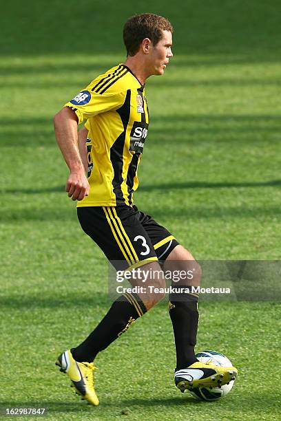 Tony Lochhead of the Wellington Phoenix looks to attack during the round 23 A-League match between the Wellington Phoenix and the Melbourne Heart at...