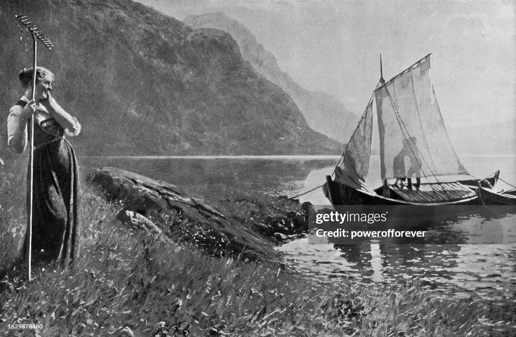 Sunshine and Shadow, Painting by Hans Dahl - 19th Century